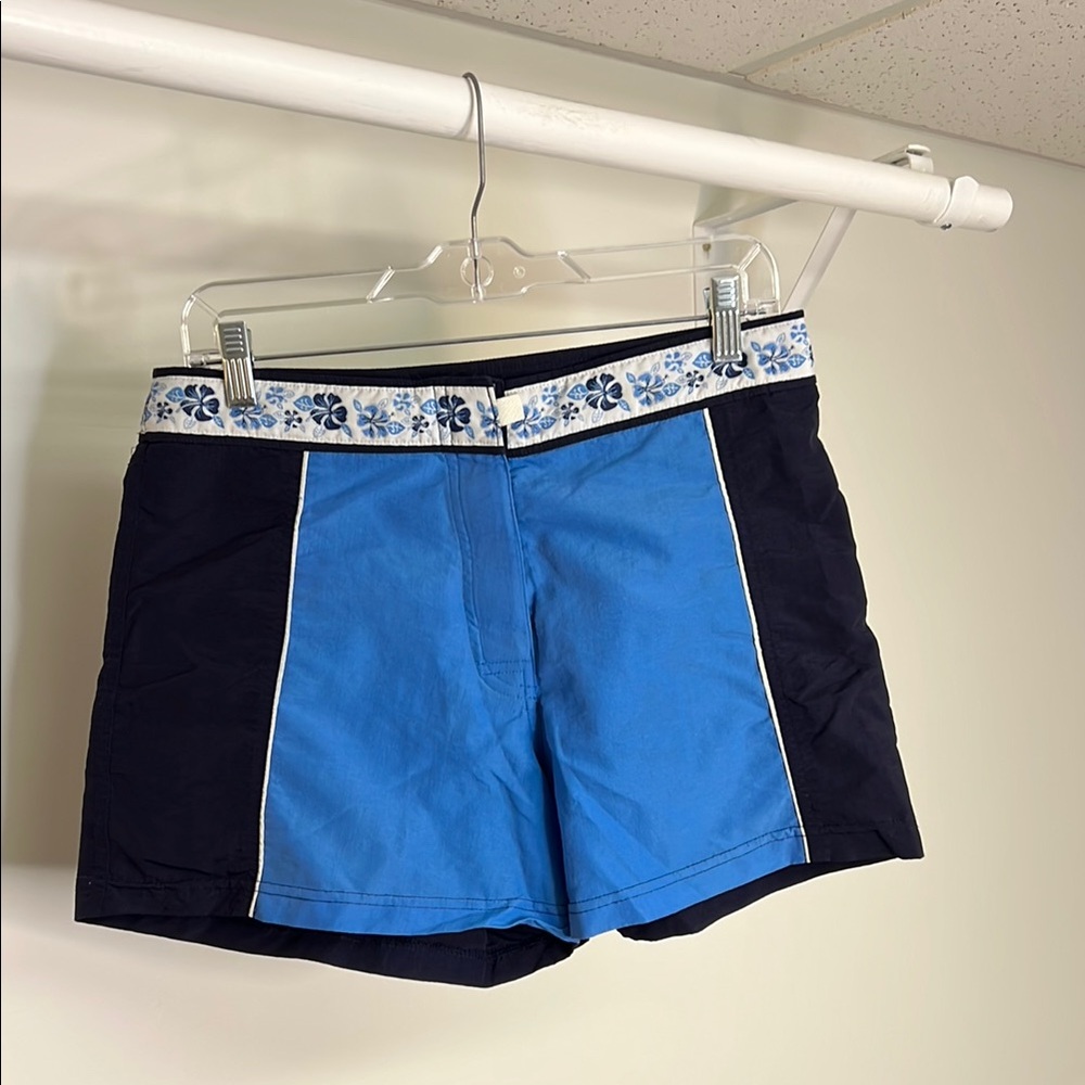 Y2K Fashion Bug Blue Hibiscus Board Shorts- M